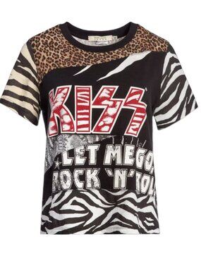 Alice+Olivia Animal Print Kiss T-Shirt